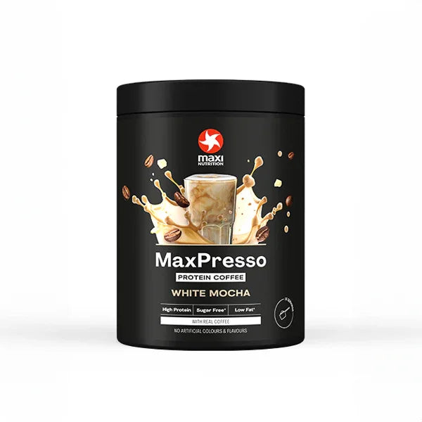 MAXI NUTRITION MaxPresso Biała Czekolada z Kawą – Białkowy Napój z Kofeiną